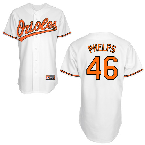 Cord Phelps #46 MLB Jersey-Baltimore Orioles Men's Authentic Home White Cool Base Baseball Jersey